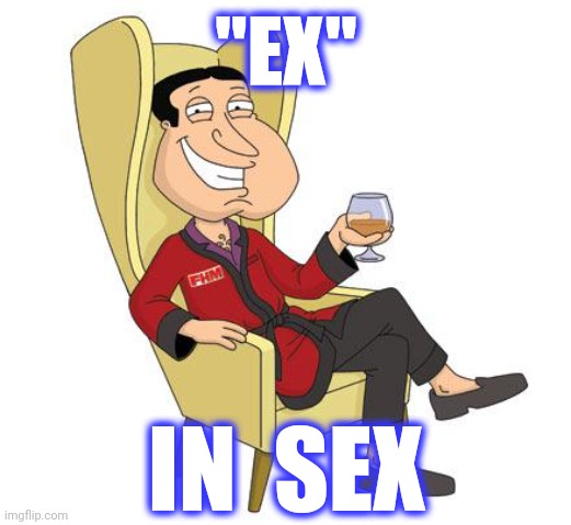 Quagmire | "EX" IN  SEX | image tagged in quagmire | made w/ Imgflip meme maker
