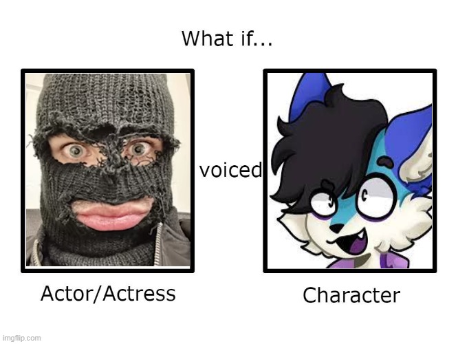 What if this actor or actress voiced this character? | image tagged in what if this actor or actress voiced this character | made w/ Imgflip meme maker