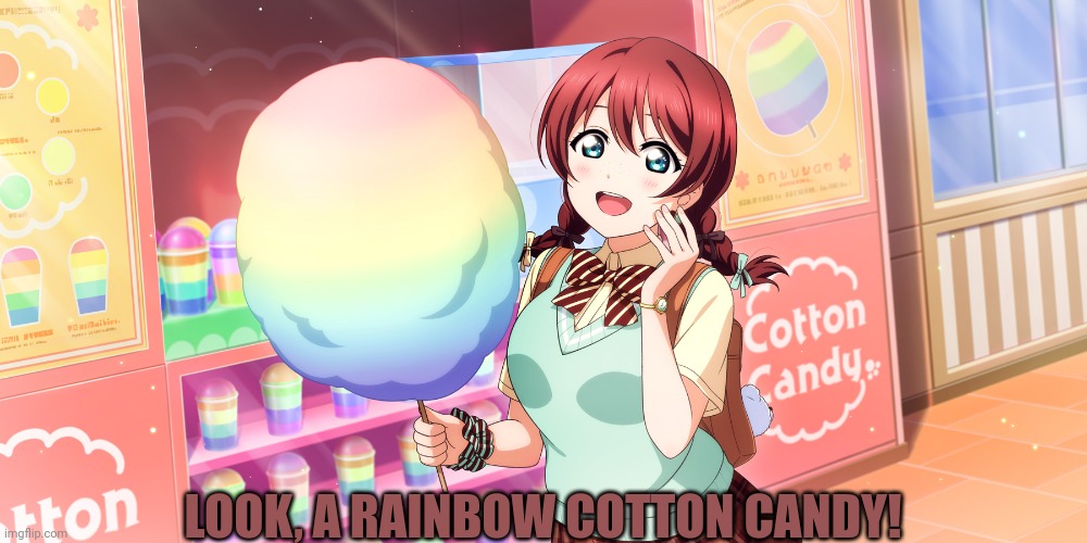 LOOK, A RAINBOW COTTON CANDY! | made w/ Imgflip meme maker