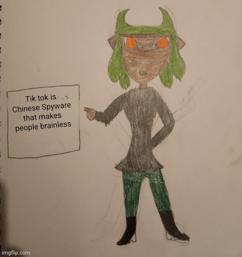Tik tok is Chinese Spyware that makes people brainless | image tagged in inkmatas says | made w/ Imgflip meme maker