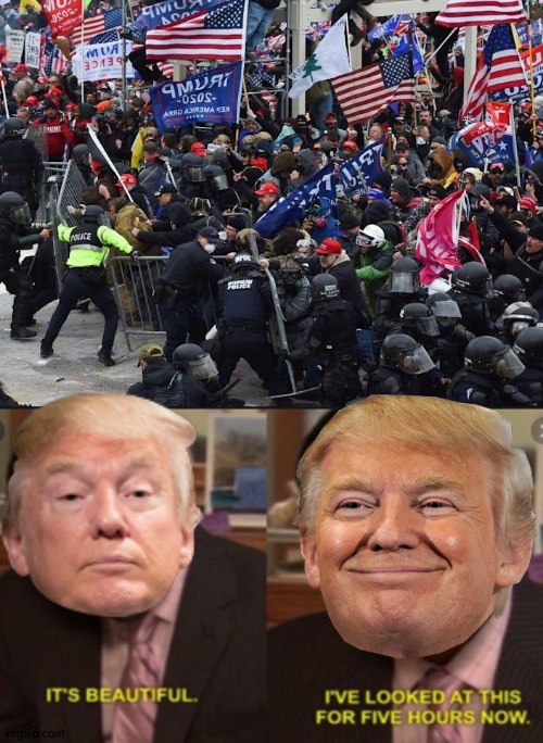 Donald is watching | image tagged in cop-killer maga right wing capitol riot january 6th,this is beautiful ive looked at it for 5 hours now | made w/ Imgflip meme maker