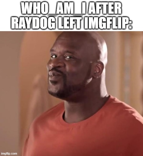 who_am_i used to be 2nd place | WHO_AM_I AFTER RAYDOG LEFT IMGFLIP: | image tagged in shaq | made w/ Imgflip meme maker