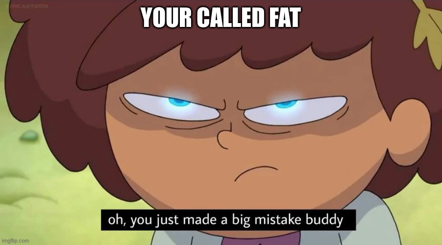 Oh, you just made a big mistake buddy | YOUR CALLED FAT | image tagged in oh you just made a big mistake buddy | made w/ Imgflip meme maker