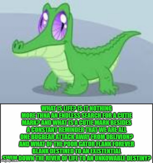 ( i didn't know that gummy had a philosiphical mind) Now its the thought of the month with gummy! *canned applause* | image tagged in fun,mlp,fim,think about it | made w/ Imgflip meme maker