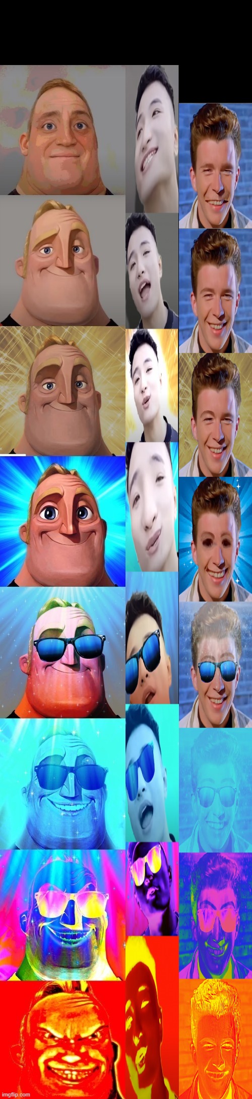 mr incredible,super idol ad rick becoming canny | image tagged in mr incredible becoming canny but have 8 phases | made w/ Imgflip meme maker
