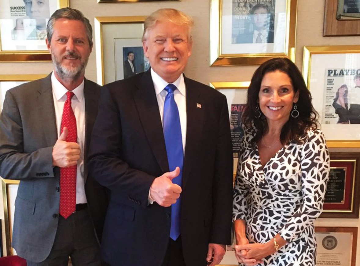 High Quality Becki Falwell Donald Trump Jerry Junior Jr Blank Meme Template