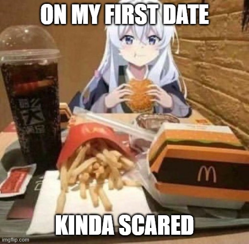 ON MY FIRST DATE; KINDA SCARED | made w/ Imgflip meme maker