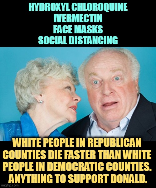 How can you take back the country if you're dead? | HYDROXYL CHLOROQUINE
IVERMECTIN
FACE MASKS
SOCIAL DISTANCING; WHITE PEOPLE IN REPUBLICAN 
COUNTIES DIE FASTER THAN WHITE 
PEOPLE IN DEMOCRATIC COUNTIES. 
ANYTHING TO SUPPORT DONALD. | image tagged in covid-19,face mask,social distancing,anti vax,stupid,dead | made w/ Imgflip meme maker
