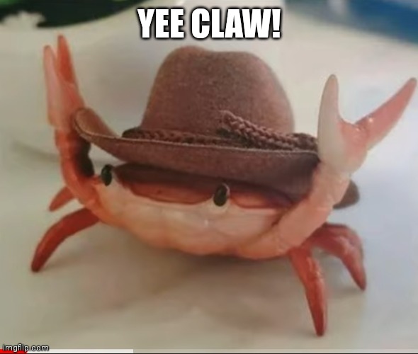 YEE CLAW! | image tagged in cute crab | made w/ Imgflip meme maker