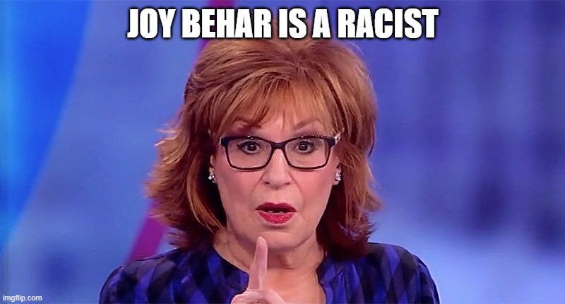 Joy Behar  | JOY BEHAR IS A RACIST | image tagged in joy behar | made w/ Imgflip meme maker