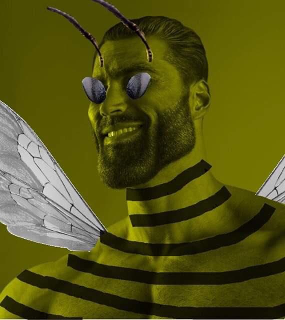 Bee Gigachad Blank Meme Template