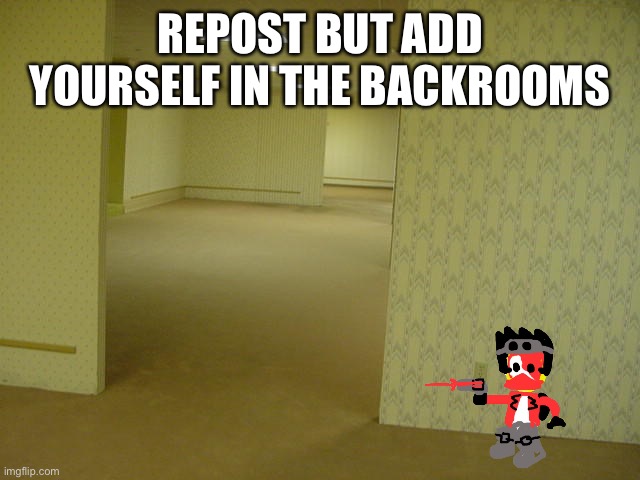 The Backrooms | REPOST BUT ADD YOURSELF IN THE BACKROOMS | image tagged in the backrooms | made w/ Imgflip meme maker