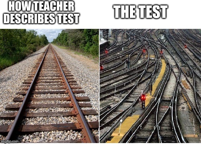 the test | HOW TEACHER DESCRIBES TEST; THE TEST | image tagged in it's not that complicated | made w/ Imgflip meme maker