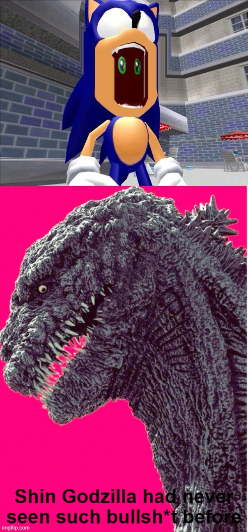 Ew. Just WHY. | image tagged in shin godzilla had never seen such bullsh t before,cursed image,sonic the hedgehog | made w/ Imgflip meme maker