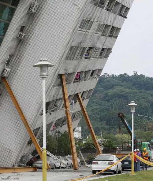 Building collapse | image tagged in building collapse | made w/ Imgflip meme maker