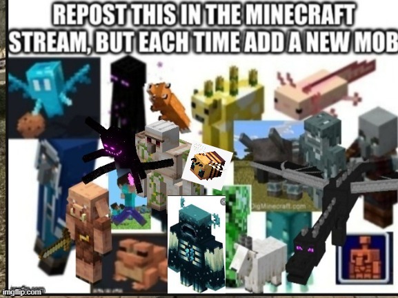 i added the bee! bees are cute | image tagged in minecraft,bee | made w/ Imgflip meme maker