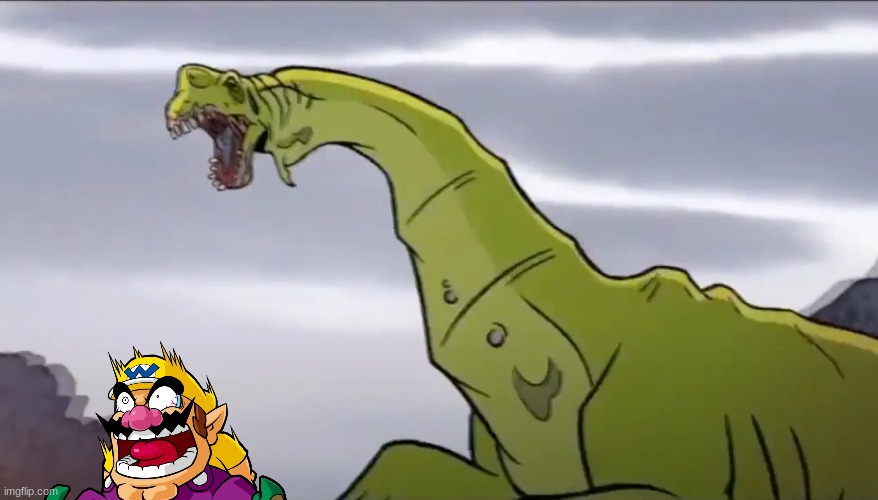 Wario dies by an infected sauropod.mp3 | image tagged in wario dies,wario,primal,dinosaur,zombie,animals | made w/ Imgflip meme maker