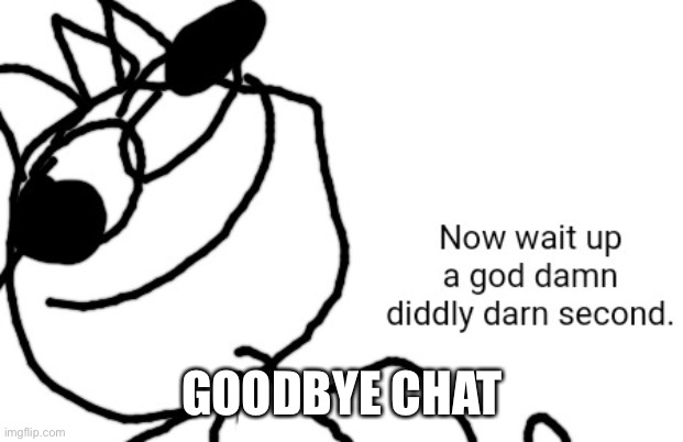 GOODBYE CHAT | image tagged in hold up declan | made w/ Imgflip meme maker