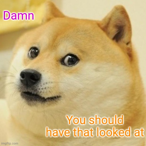 Doge | Damn; You should have that looked at | image tagged in memes,doge | made w/ Imgflip meme maker