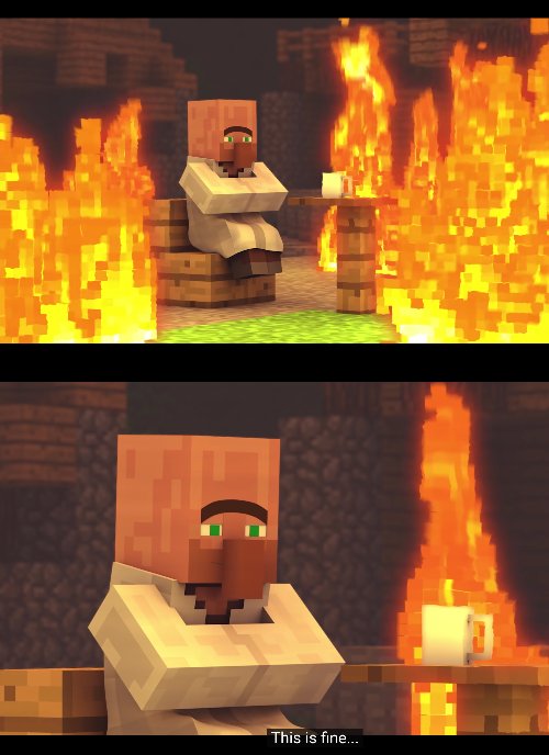 High Quality Villager This is Fine Blank Meme Template
