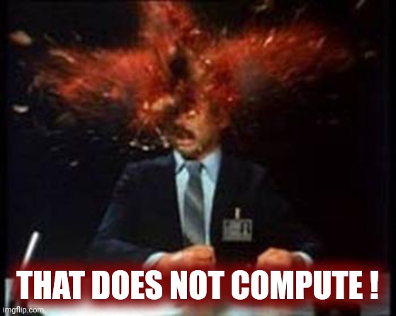 Head Explode | THAT DOES NOT COMPUTE ! | image tagged in head explode | made w/ Imgflip meme maker