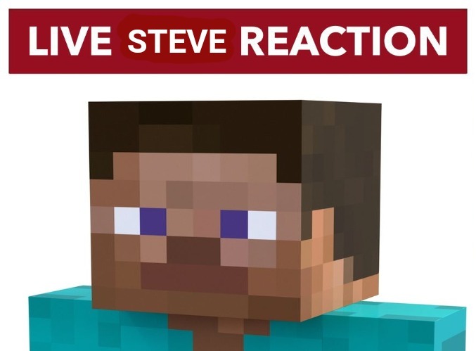 Live steve reaction | image tagged in live steve reaction | made w/ Imgflip meme maker