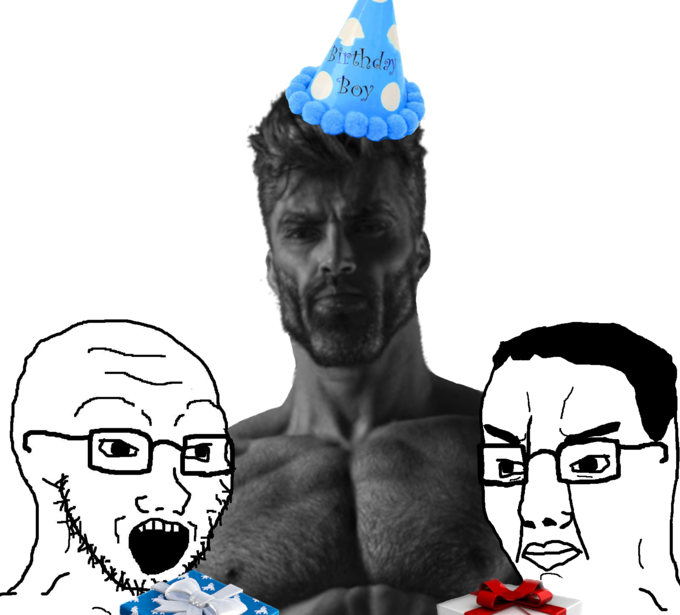 Gigachad Birthday Blank Meme Template