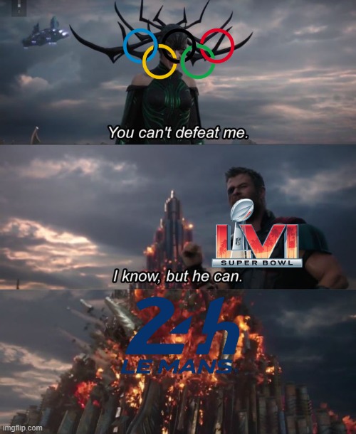 You can't defeat me | image tagged in you can't defeat me,olympics,superbowl,racing,oh wow are you actually reading these tags | made w/ Imgflip meme maker