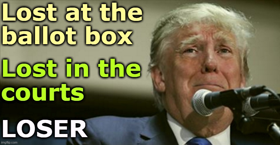America's Greatest Loser |  Lost at the 
ballot box; Lost in the 
courts; LOSER | image tagged in trump tears at the microphone,trump,election 2020,courtroom,loser | made w/ Imgflip meme maker