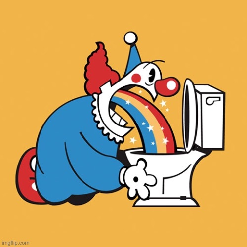 Clown Rainbow Barf Puke Vomit Toilet | image tagged in clown rainbow barf puke vomit toilet | made w/ Imgflip meme maker