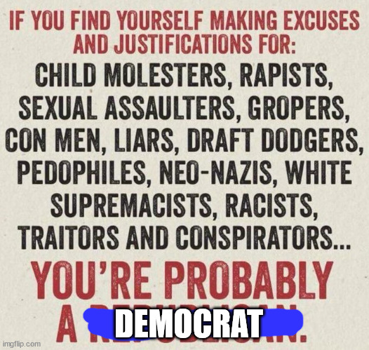 Democrats always accuse others of what they're actually doing. So I fixed it. Makes more sens now. | DEMOCRAT | image tagged in lying democrats,liberals,projection,blame others | made w/ Imgflip meme maker