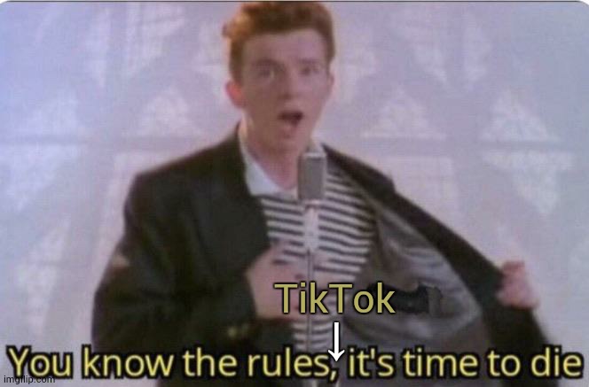 You know the rules its time to die | TikTok ↓ | image tagged in you know the rules its time to die | made w/ Imgflip meme maker