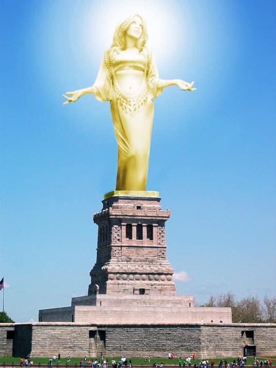 Kylie golden statue Blank Meme Template