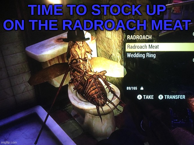 TIME TO STOCK UP ON THE RADROACH MEAT | made w/ Imgflip meme maker