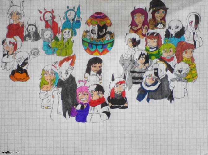 Happy Easter (all my OC) | image tagged in happy easter all my oc | made w/ Imgflip meme maker