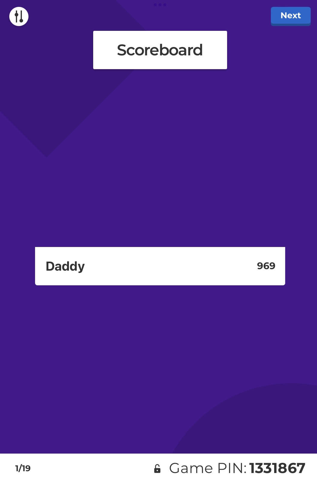 High Quality Daddy Kahoot! Blank Meme Template