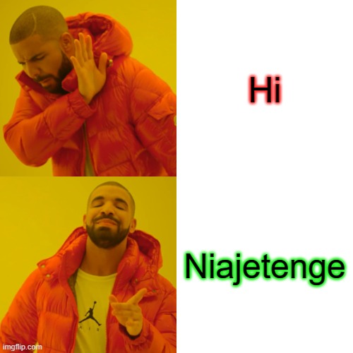 Drake Hotline Bling | Hi; Niajetenge | image tagged in memes,drake hotline bling | made w/ Imgflip meme maker