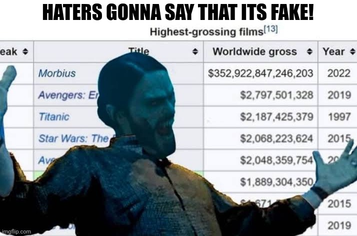 HATERS GONNA SAY THAT ITS FAKE! | image tagged in memes,morb,times | made w/ Imgflip meme maker