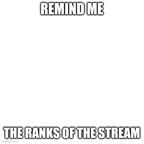 Blank Transparent Square Meme | REMIND ME; THE RANKS OF THE STREAM | image tagged in memes,blank transparent square | made w/ Imgflip meme maker