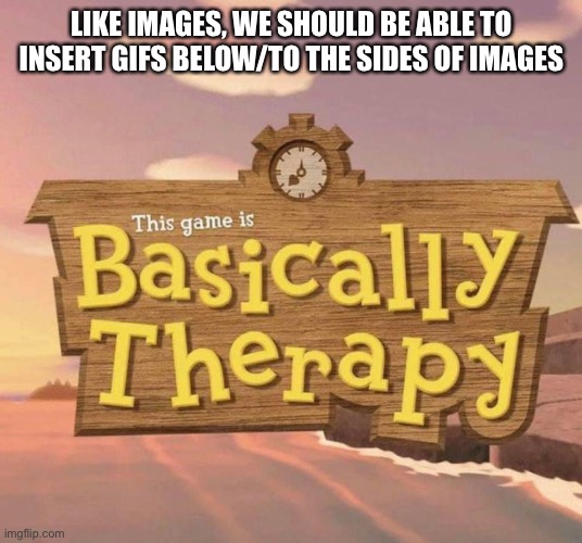 LIKE IMAGES, WE SHOULD BE ABLE TO INSERT GIFS BELOW/TO THE SIDES OF IMAGES | made w/ Imgflip meme maker