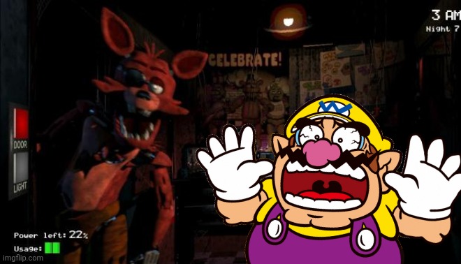 Wario fies in his nightshift cuz he didn't see Foxy coming to his office.mp3 | image tagged in wario dies,wario,five nights at freddys,fnaf,foxy,fox | made w/ Imgflip meme maker