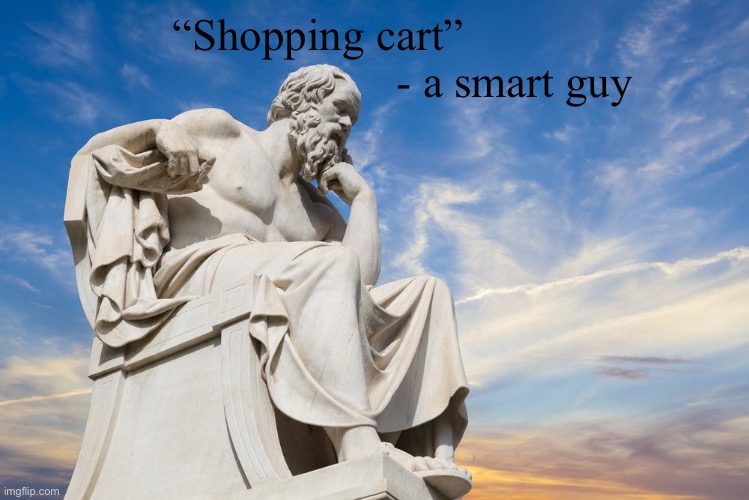 Philosophy | “Shopping cart”
                                   - a smart guy | image tagged in philosophy | made w/ Imgflip meme maker