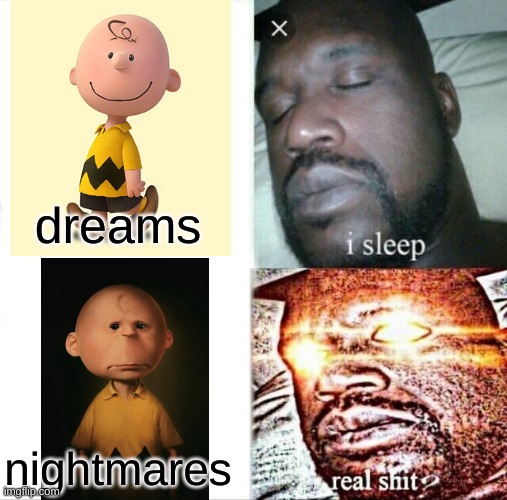 dreams and nightmares | dreams; nightmares | image tagged in memes,sleeping shaq | made w/ Imgflip meme maker