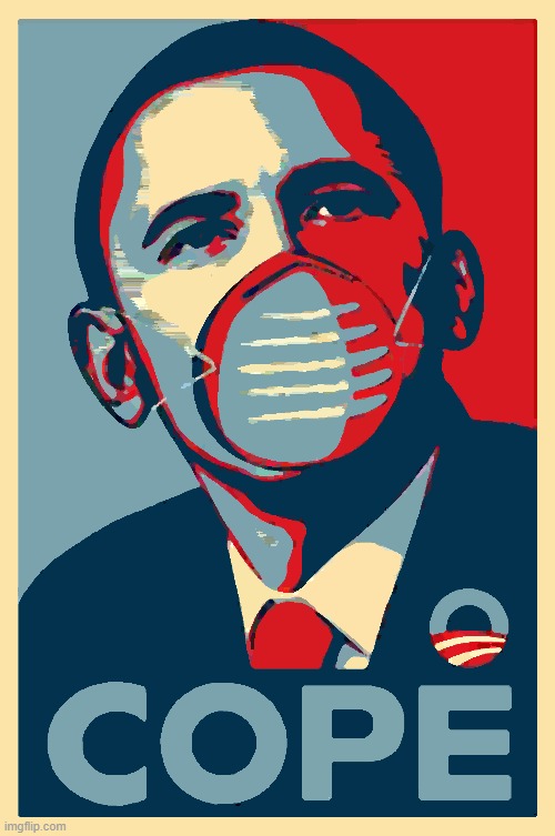 Pro-mask propaganda | image tagged in obama cope | made w/ Imgflip meme maker