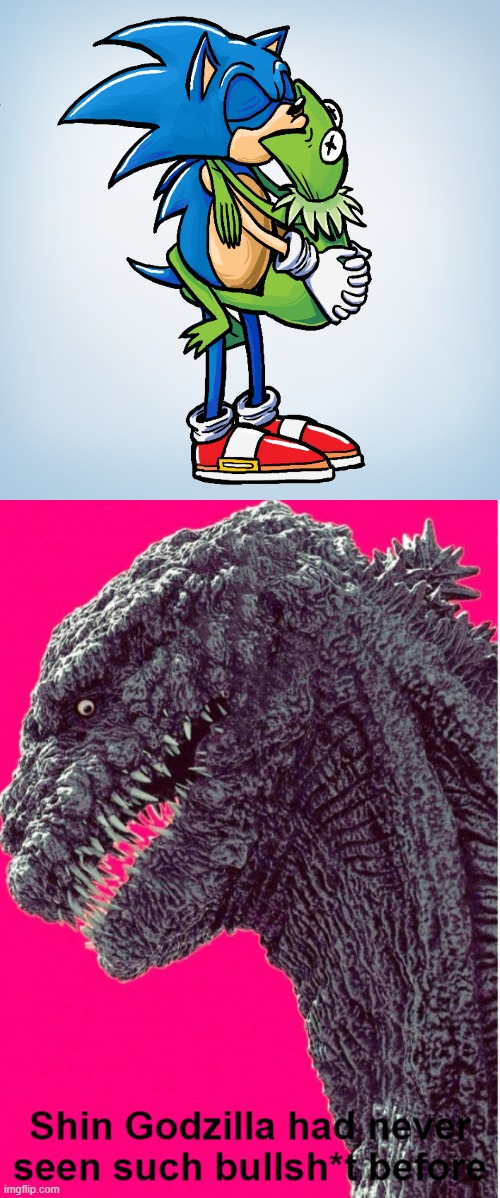 But why? Why? WHY?! | image tagged in shin godzilla had never seen such bullsh t before,sonic the hedgehog,cursed image | made w/ Imgflip meme maker