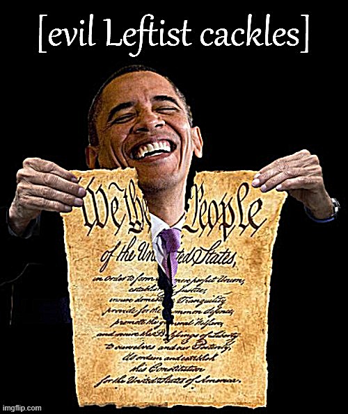 Obama Party evil Leftist cackles | image tagged in obama party evil leftist cackles | made w/ Imgflip meme maker