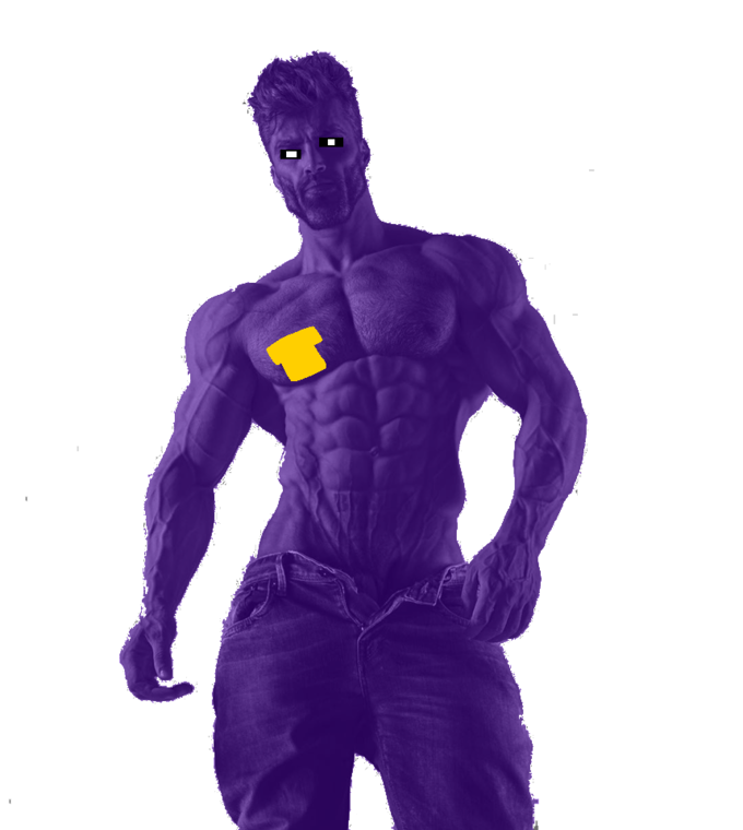 Purple GigaChad Blank Meme Template