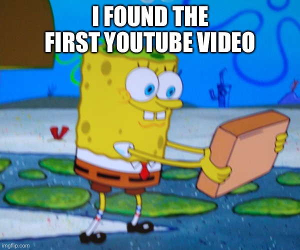 I FOUND THE FIRST YOUTUBE VIDEO | image tagged in spongebill circlepants | made w/ Imgflip meme maker