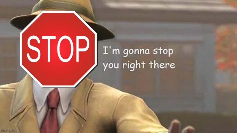 I'm gonna stop you right there | image tagged in i'm gonna stop you right there | made w/ Imgflip meme maker