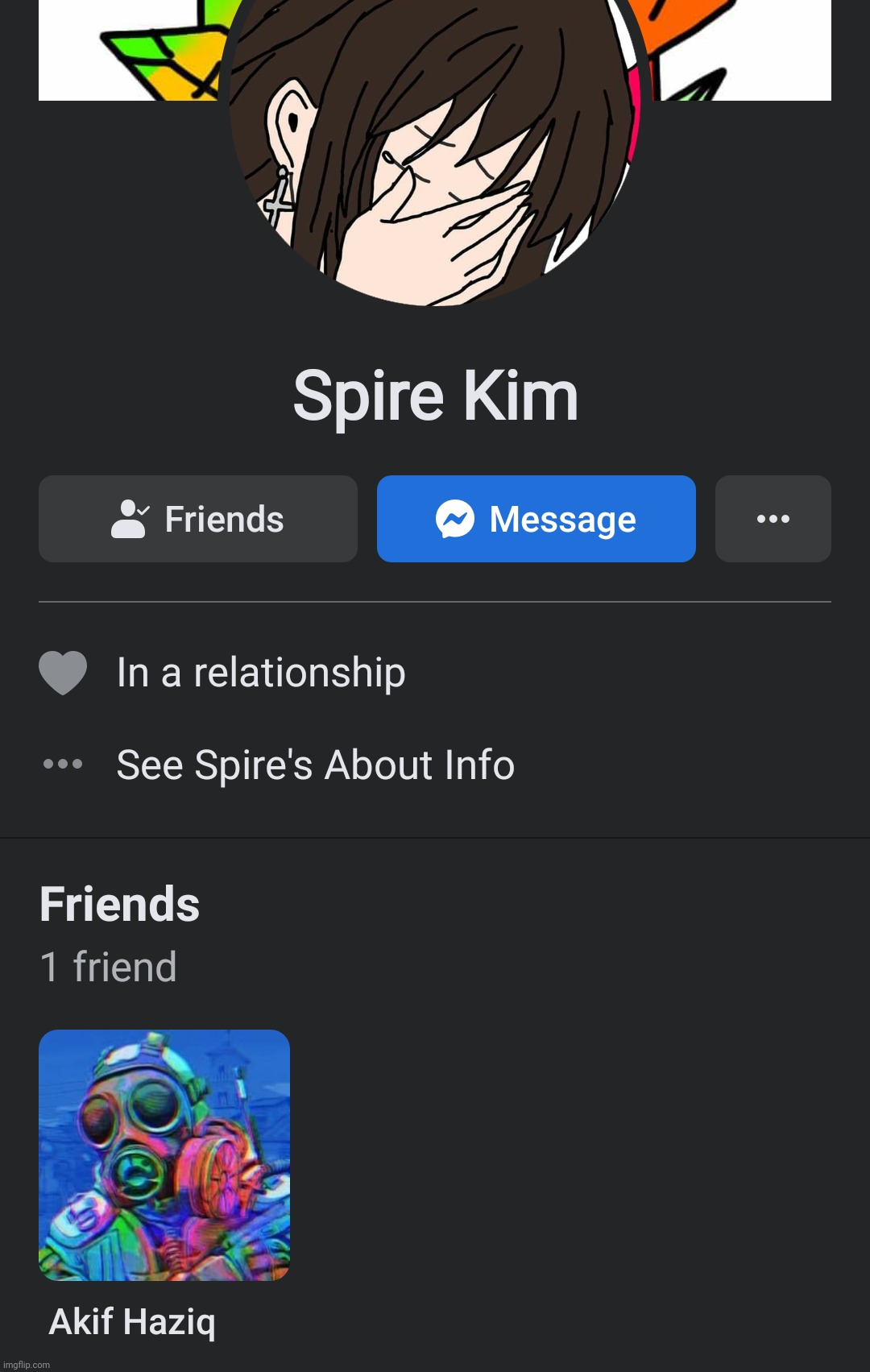 wow spire have absolutely no other friends (i'm not really her friend though, just accepted her friend request for no reason) | made w/ Imgflip meme maker